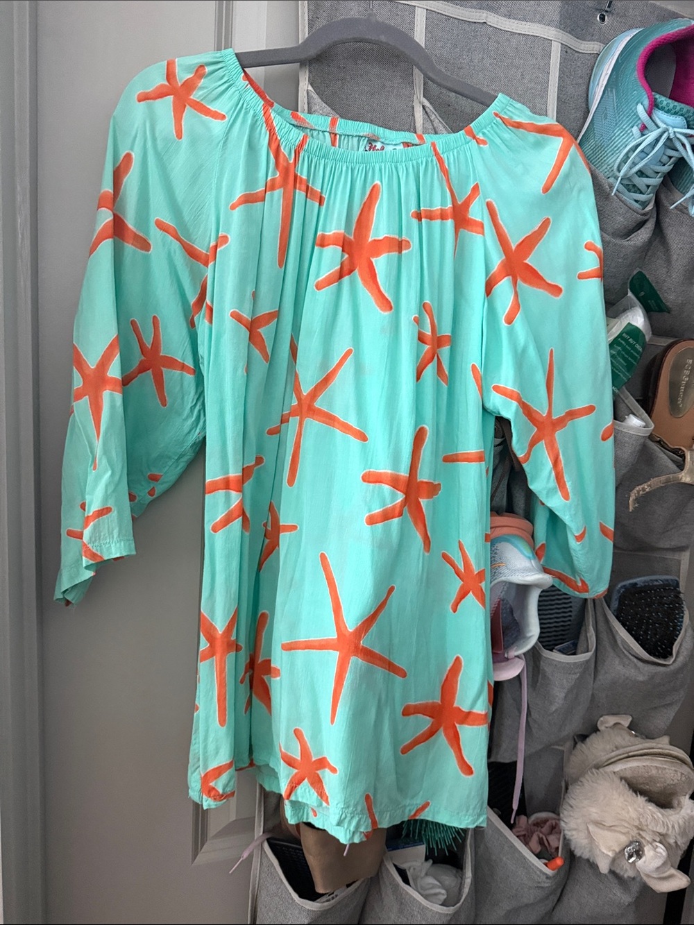 Seafoam Green Starfish Print Women’s Tunic Top